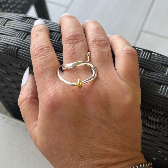 The Extra Abstract statement ring in 925 and gold plating. - Picture 4 of 10